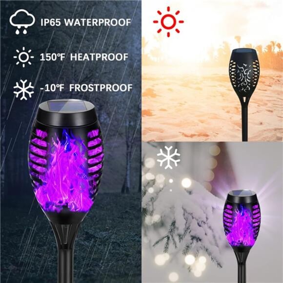 Solar Lights Outdoor Waterproof Purple Halloween Decorations - Picture 4 of 6